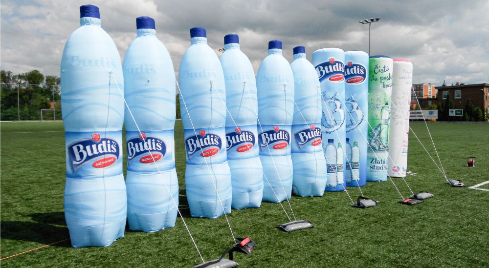 Ungewöhnlich geformte aufblasbare Flaschen